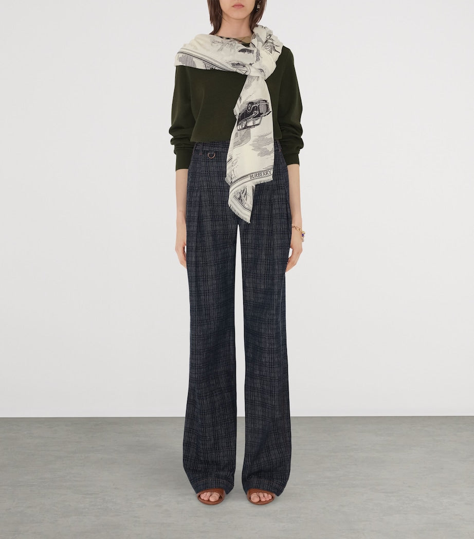 Burberry Multi Silk-Wool London Landmarks Scarf