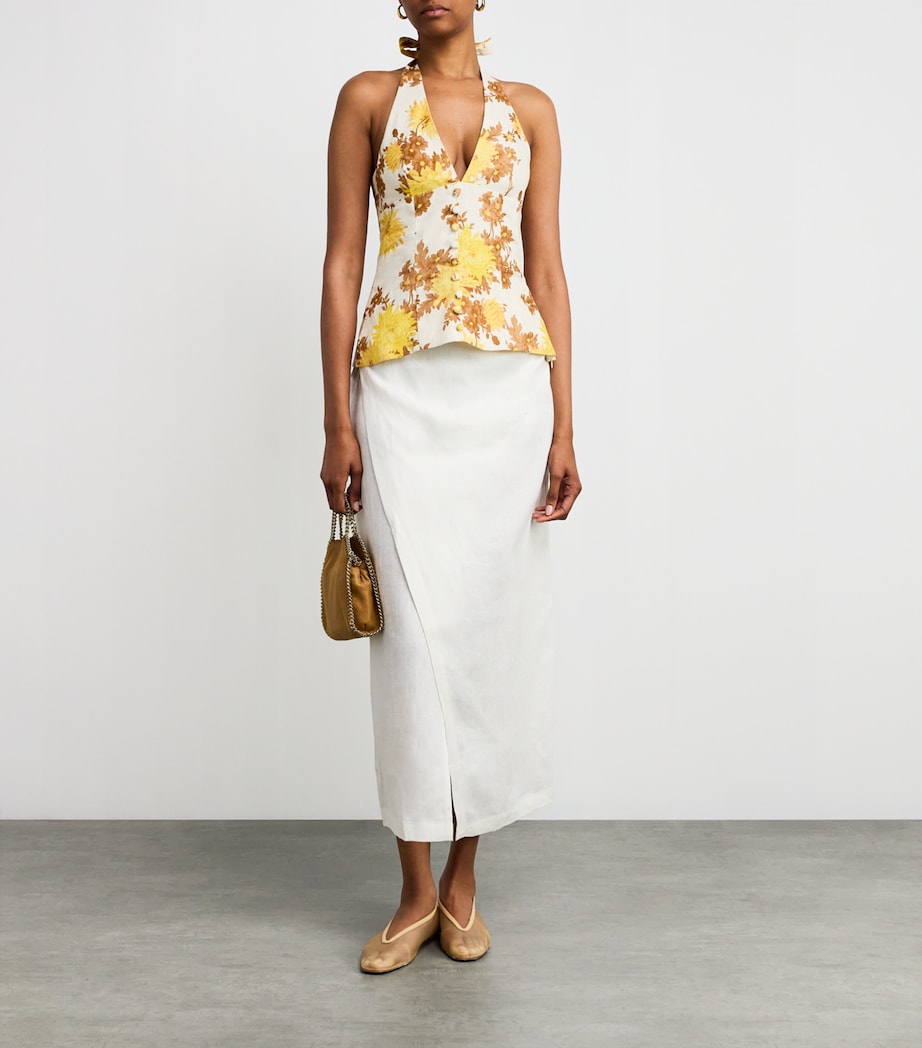 Faithfull the Brand Multi Linen Floral Marie Top