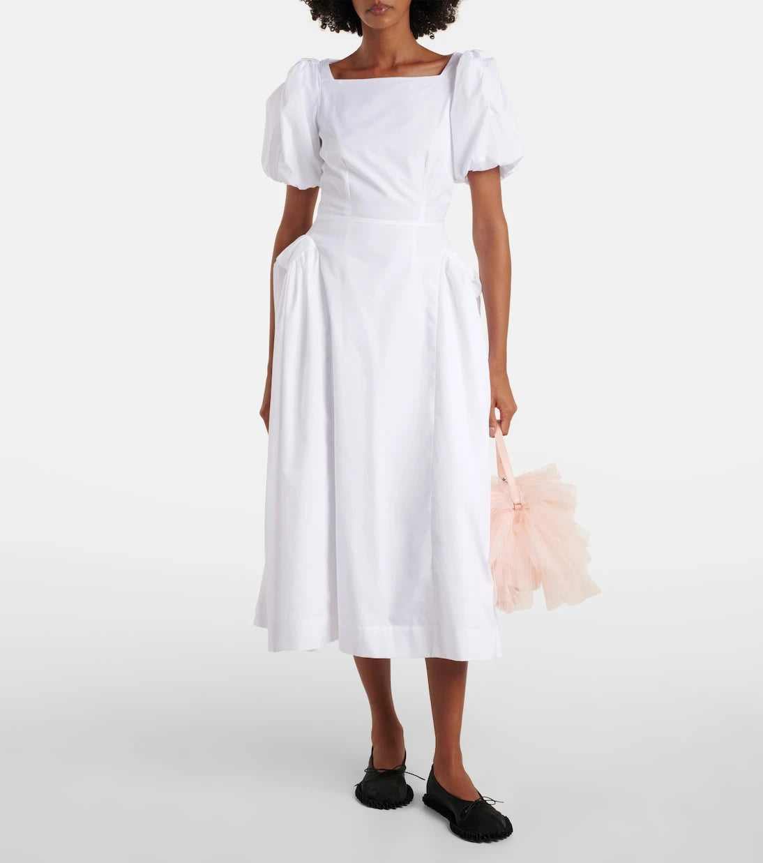 Simone Rocha - Puff-sleeve cotton poplin midi dress
