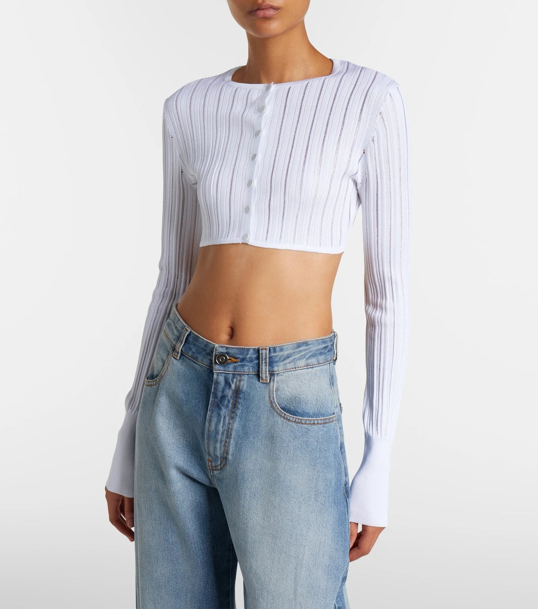 Alaïa - Cropped knitted cardigan