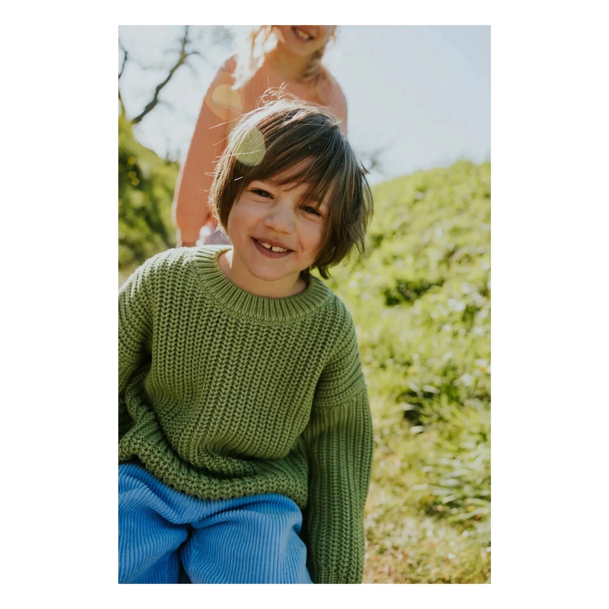 Yuki - Organic Cotton Chunky Sweater | Olive