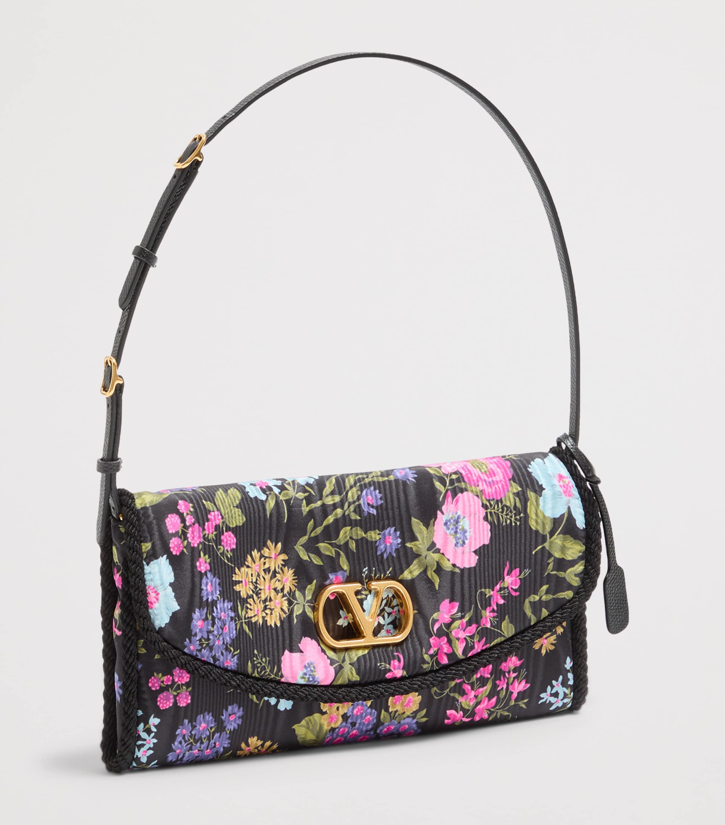 Valentino Garavani Small Moiré Papier Floral Shoulder Bag