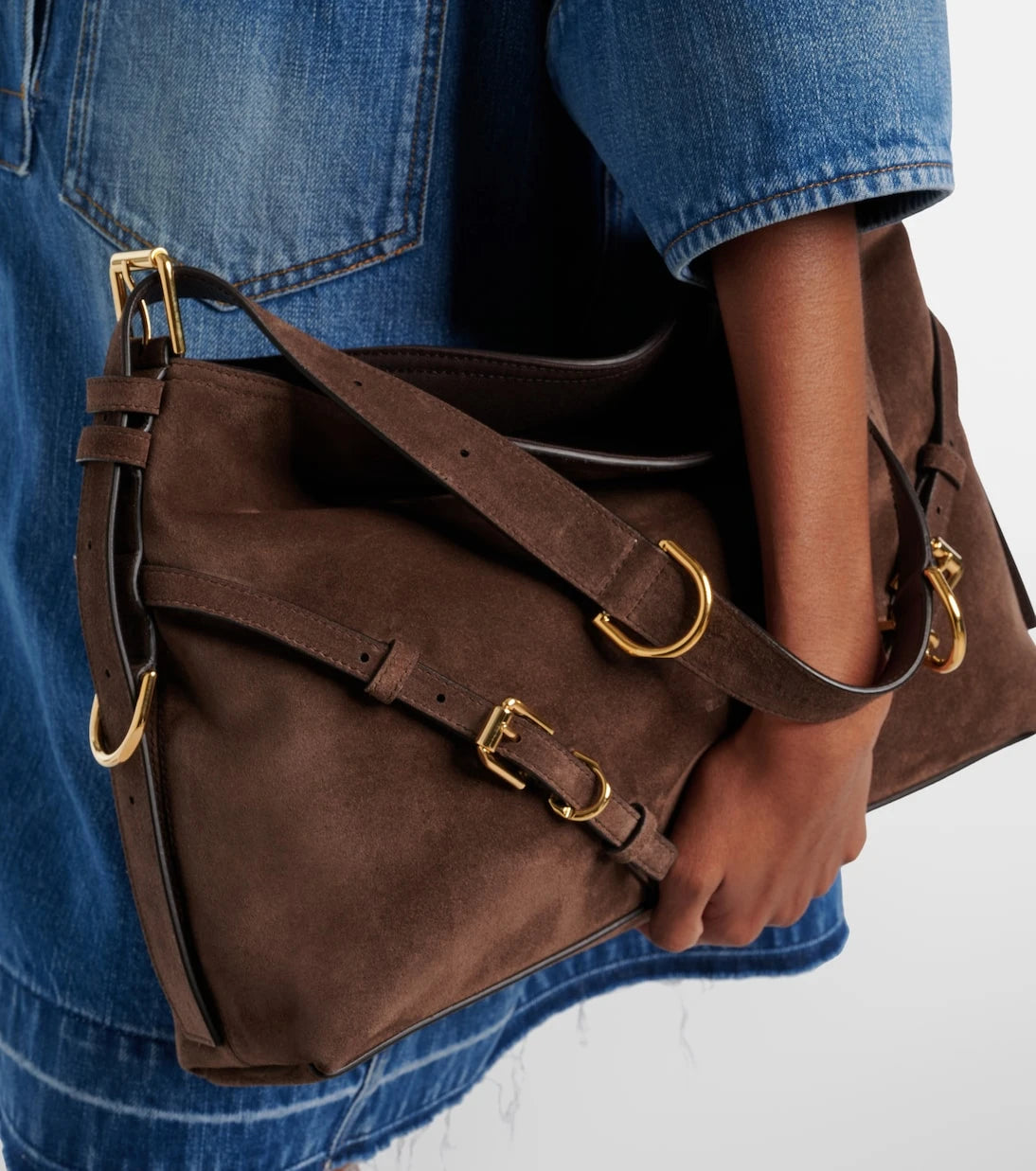 Givenchy - Voyou Medium suede shoulder bag
