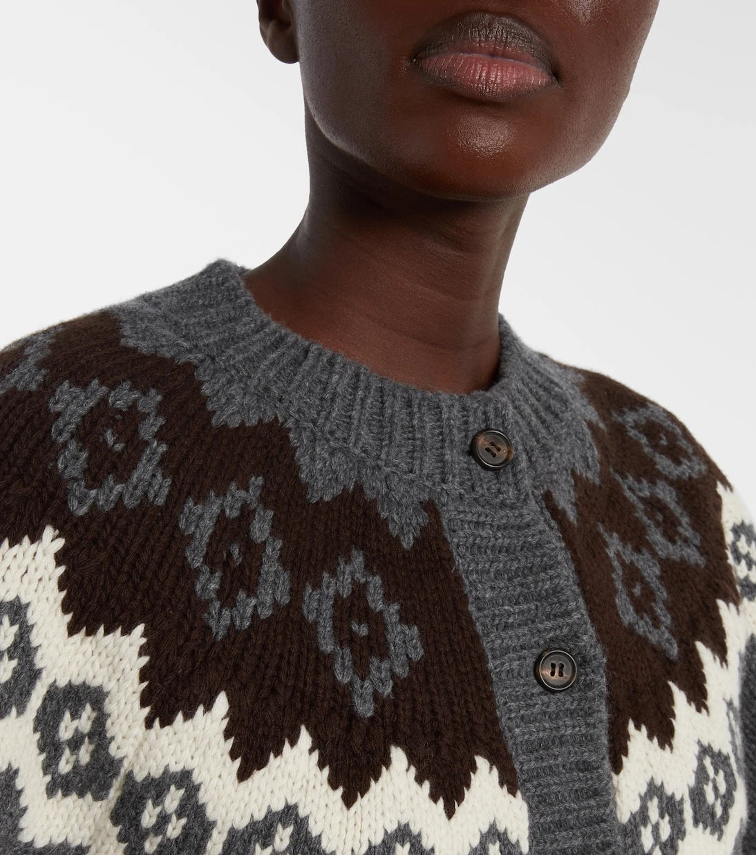 Prada - Intarsia wool and cashmere cardigan