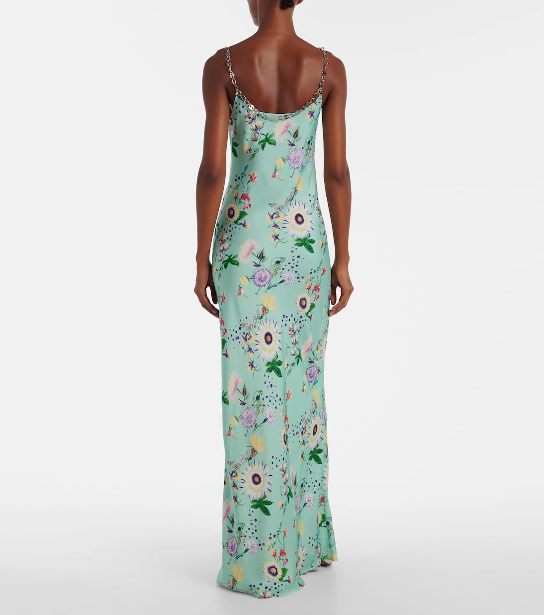 Rabanne - Chain-detail floral maxi dress