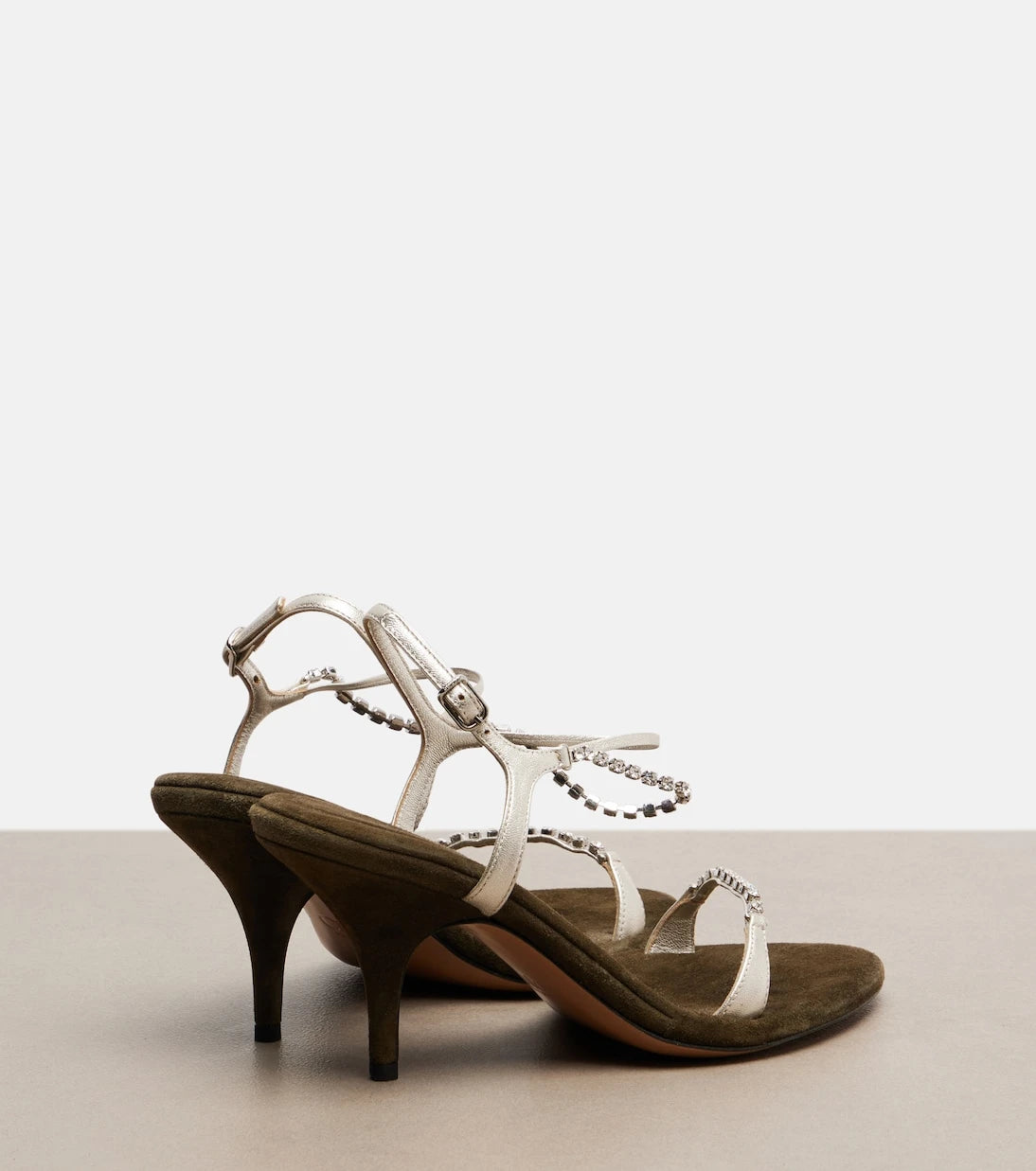 Chloé - Zia embellished metallic leather sandals