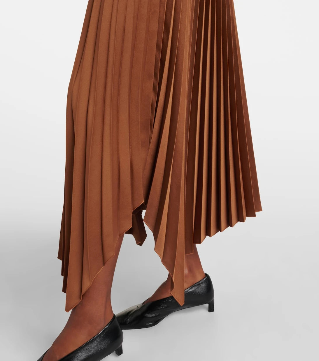 Joseph - Ade plissé asymmetric crêpe midi skirt