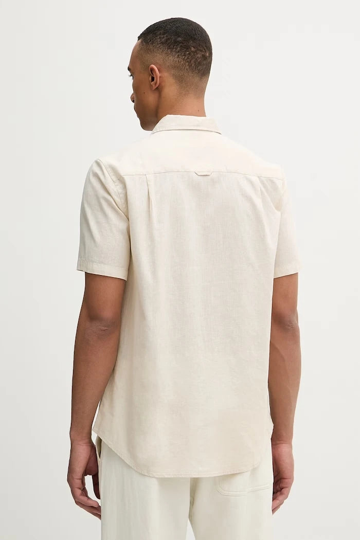 U.S. Polo Assn. Erkek Keten Safari Gömlek LINEN BLEND SS
