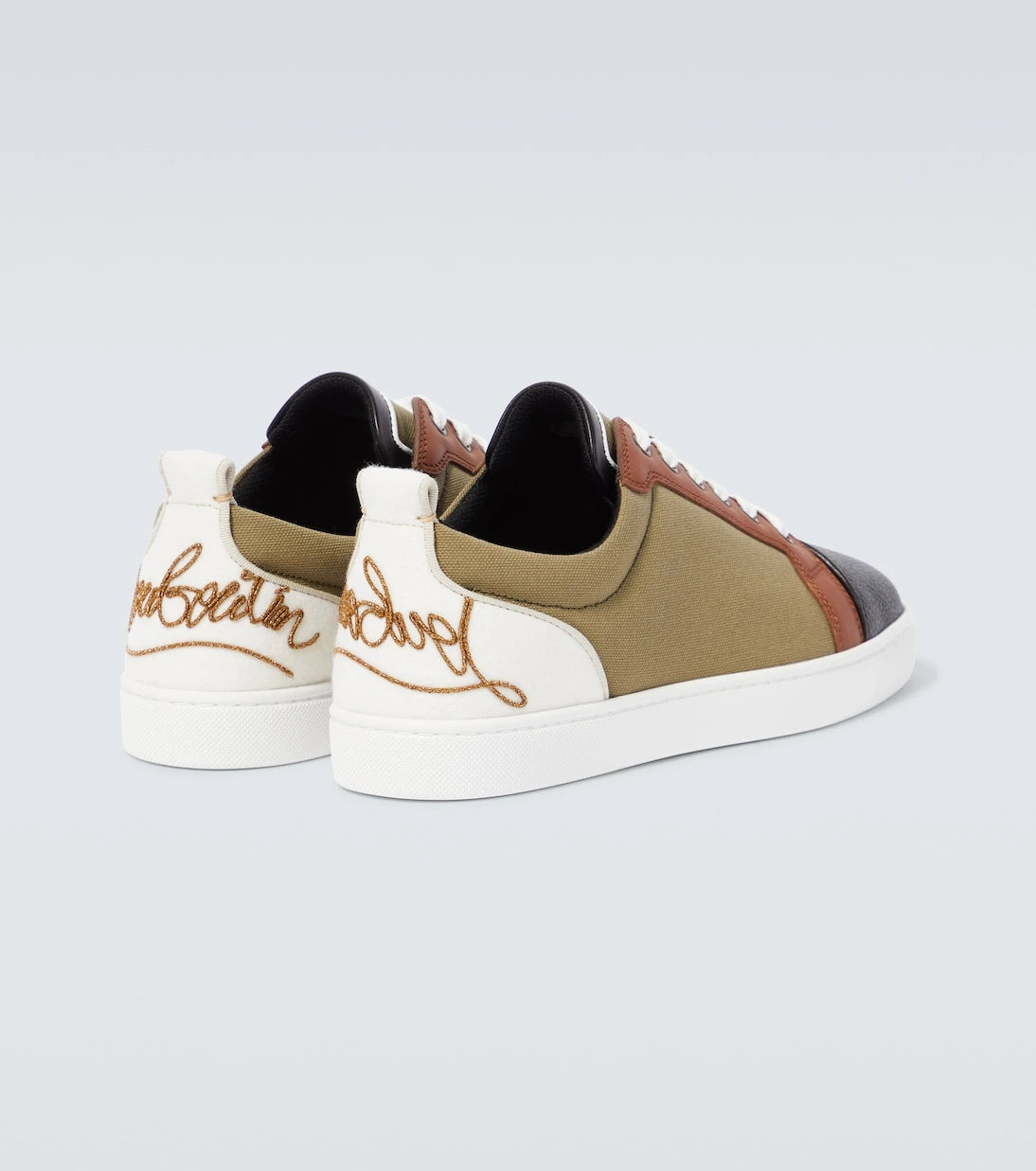 Christian Louboutin - Fun Louis Junior leather and canvas sneakers