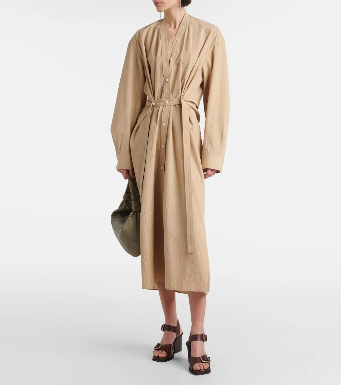Lemaire - Belted cotton shirt dress