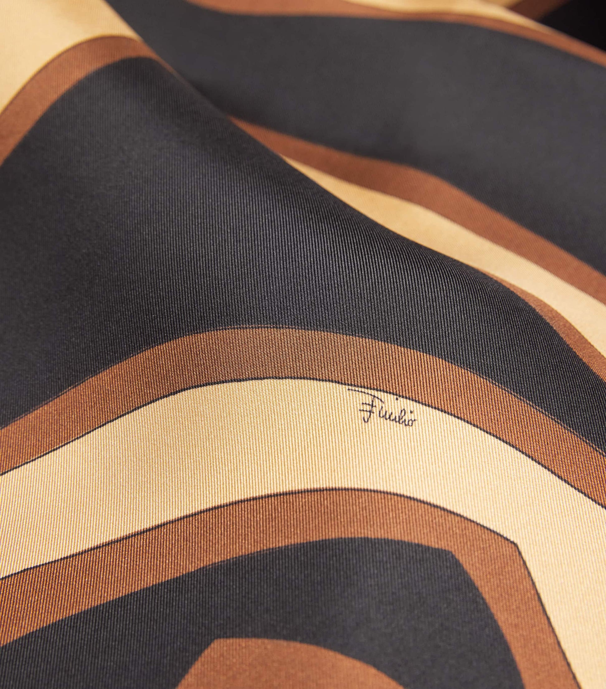 Brown Silk Labirinto Print Maxi Kaftan Dress