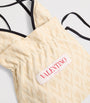 Valentino Nude Jacquard Logo Swimsuit
