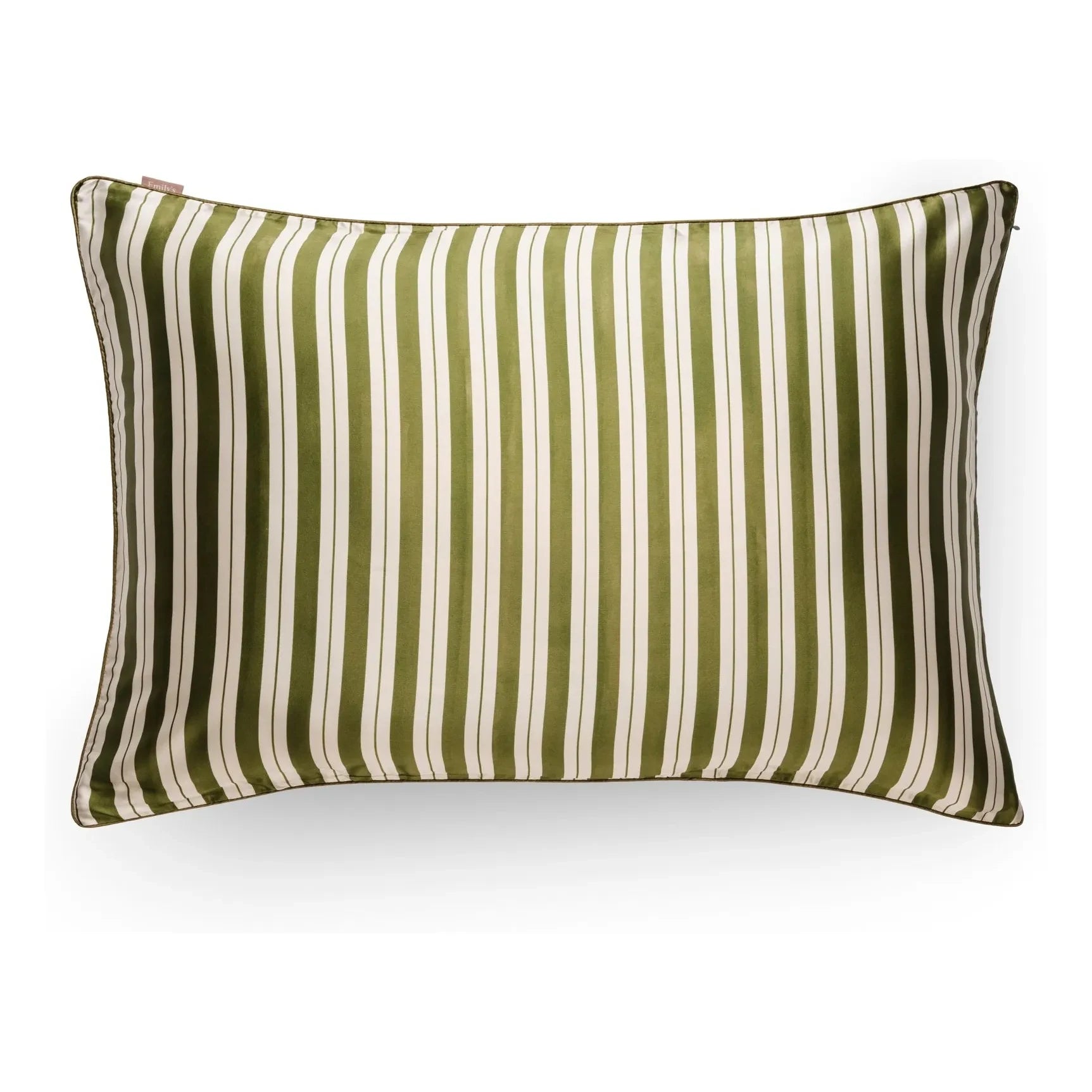 Emily's Pillow - Stripes printed mulberry silk pillowcase | Green