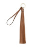 Beige Tassel Leather Keyring Charm