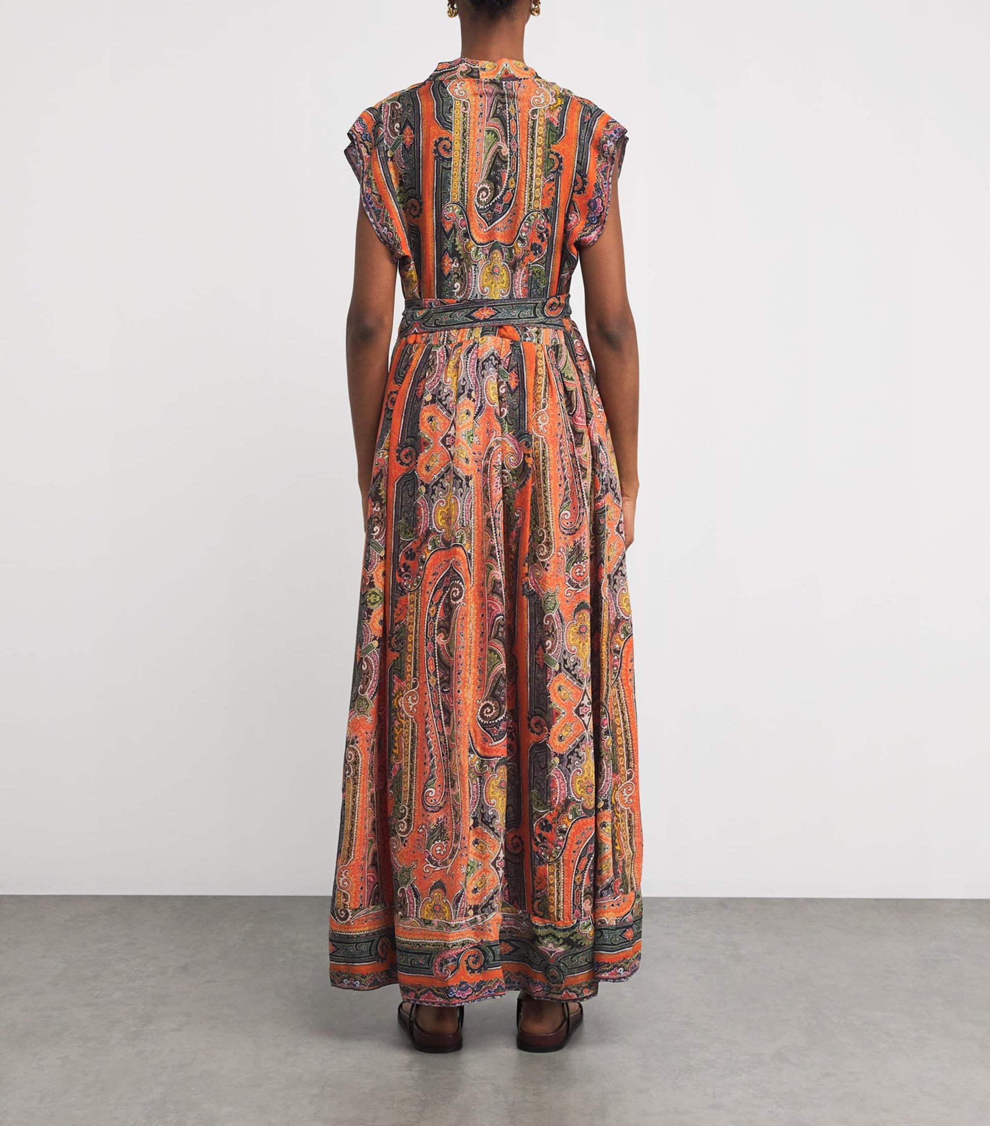 Orange Silk Melissa Maxi Dress