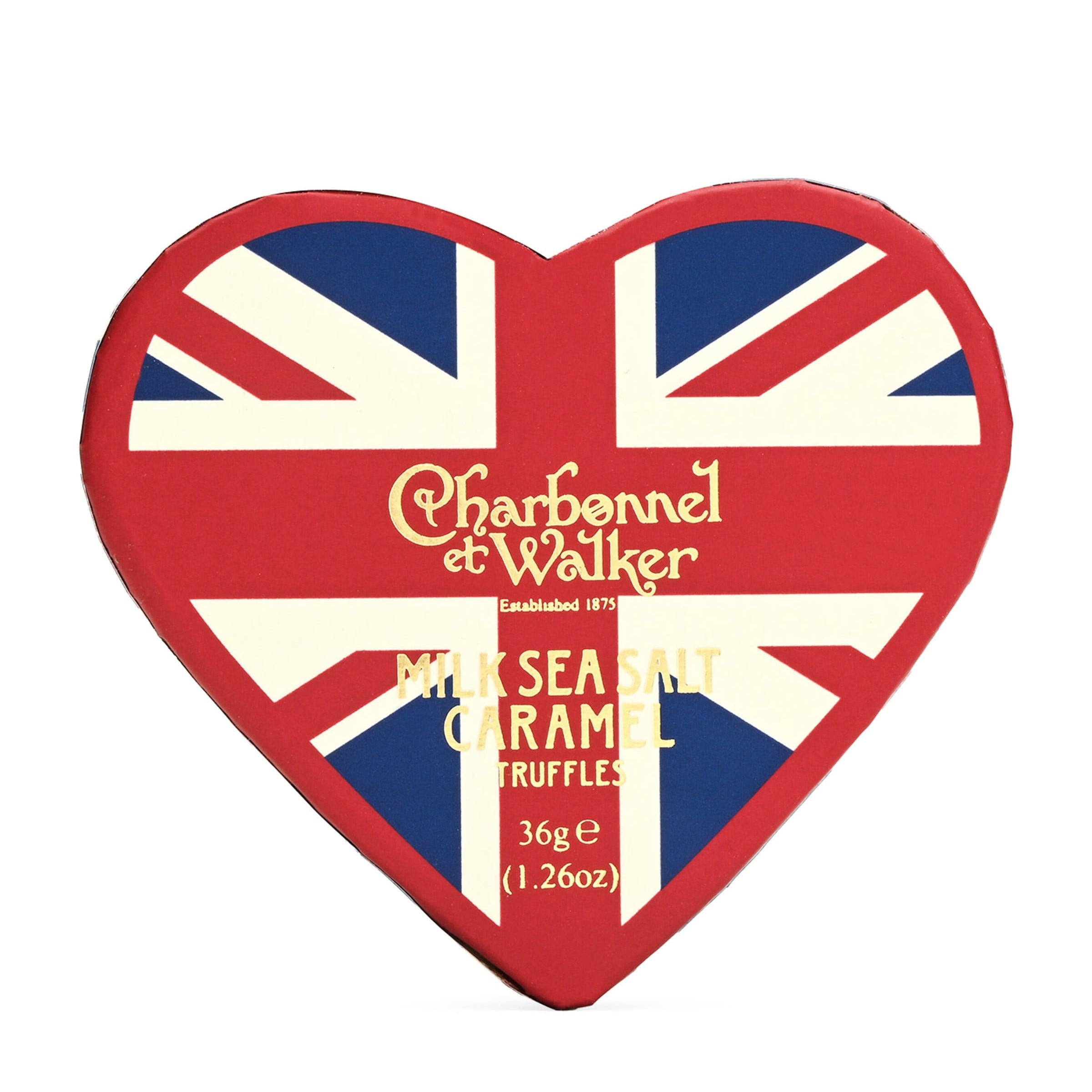 Union Jack Heart Milk Sea Salt Caramel Truffles (36g)