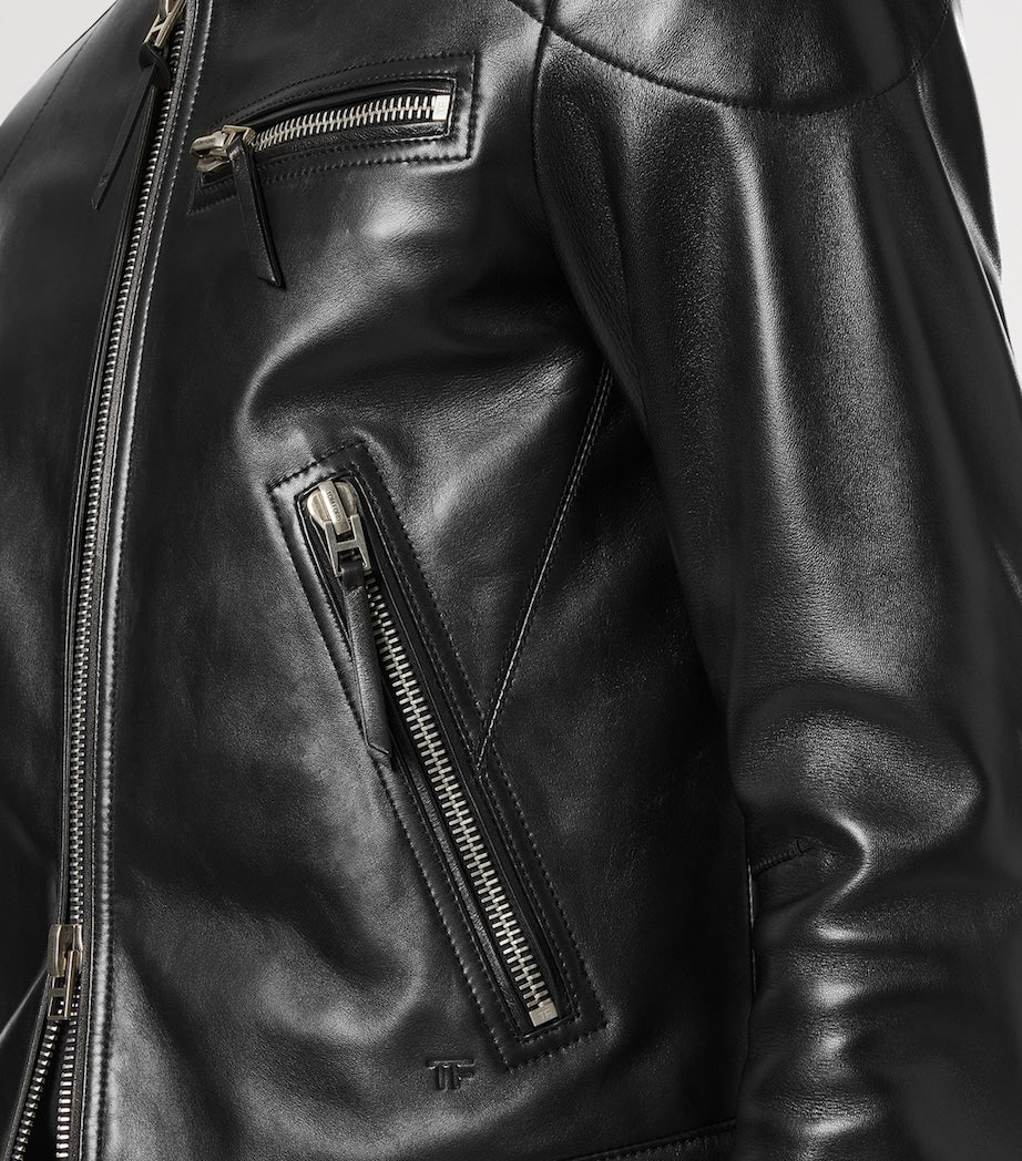 TOM FORD Black Leather Biker Jacket