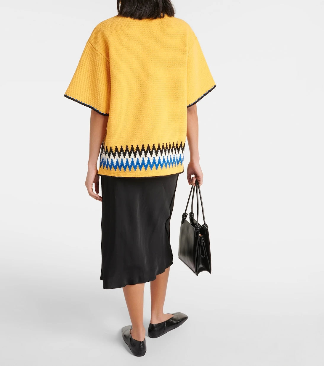 Jil Sander - Jakar şeritli pamuklu jarse tişört