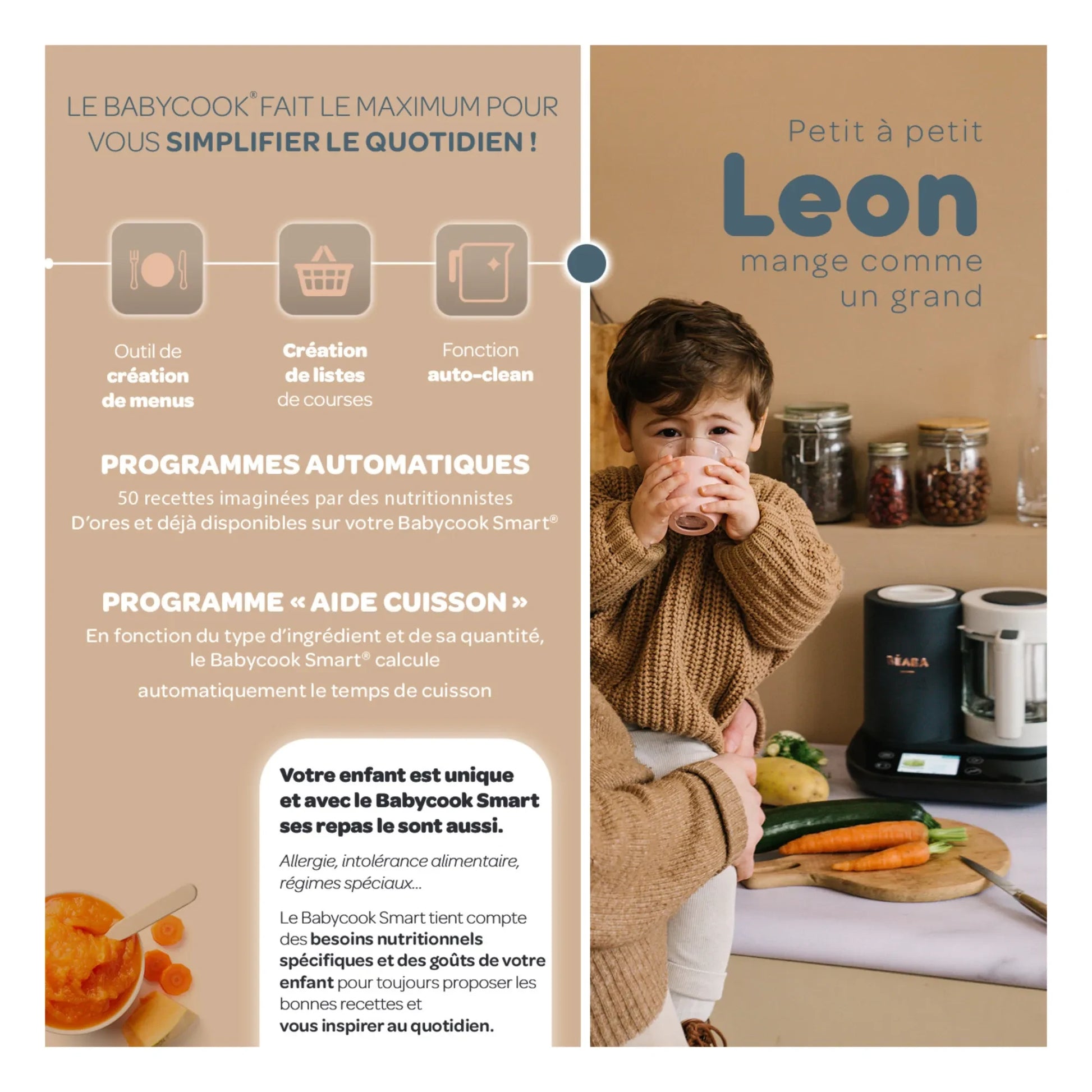 Béaba - BabyCook Smart Food Processor | Charcoal grey