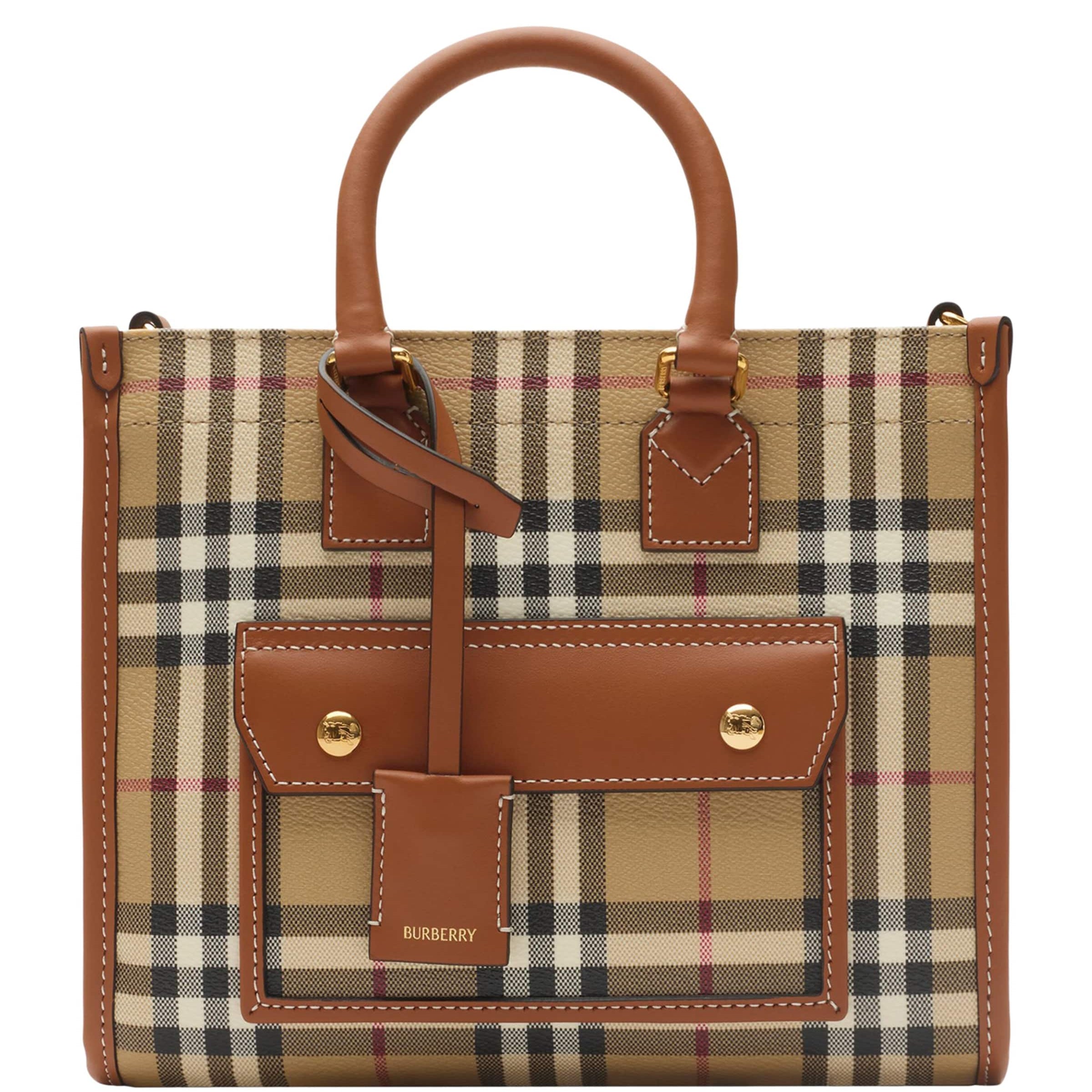 Brown Mini Check Freya Tote Bag