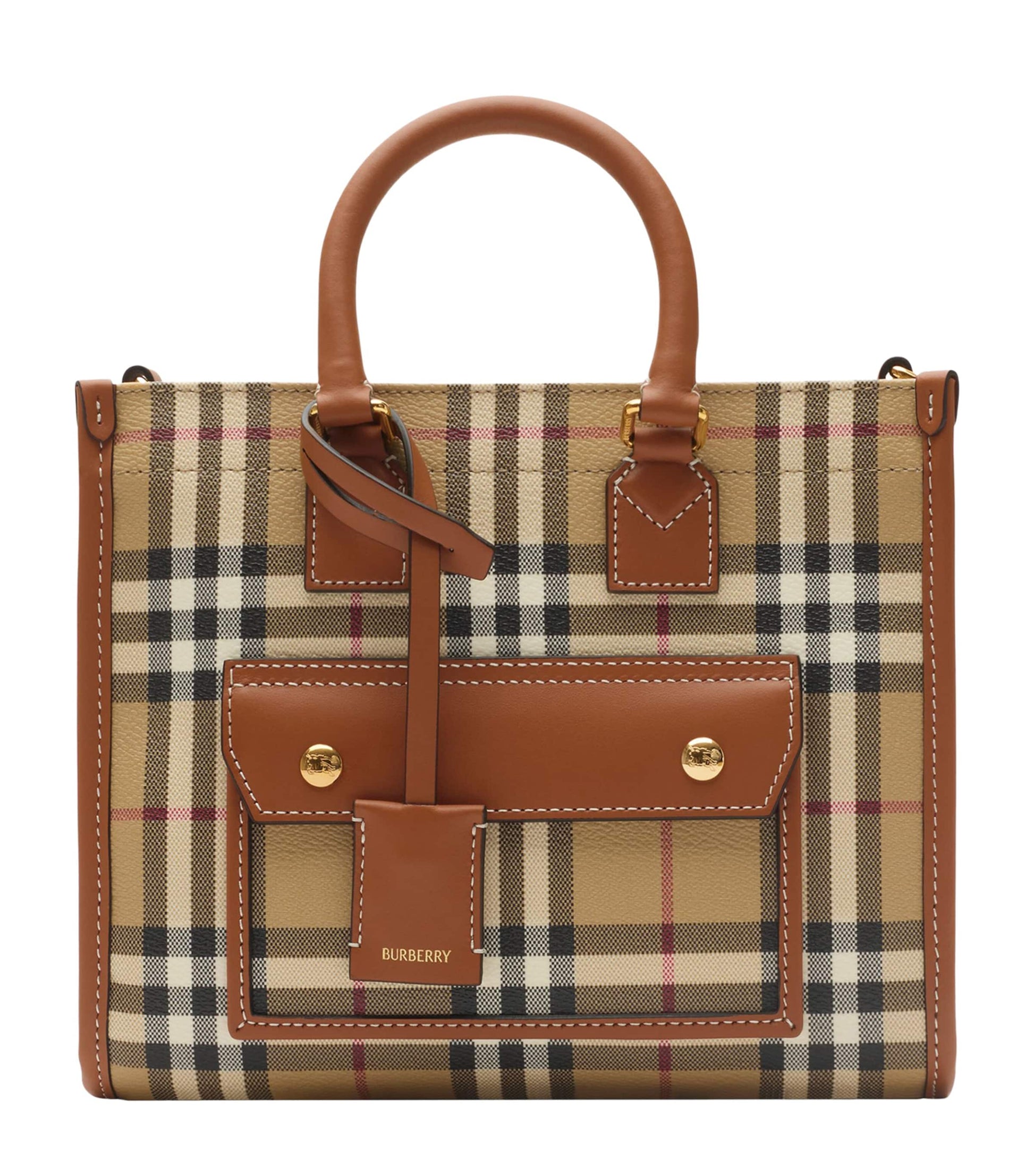 Burberry Brown Mini Check Freya Tote Bag