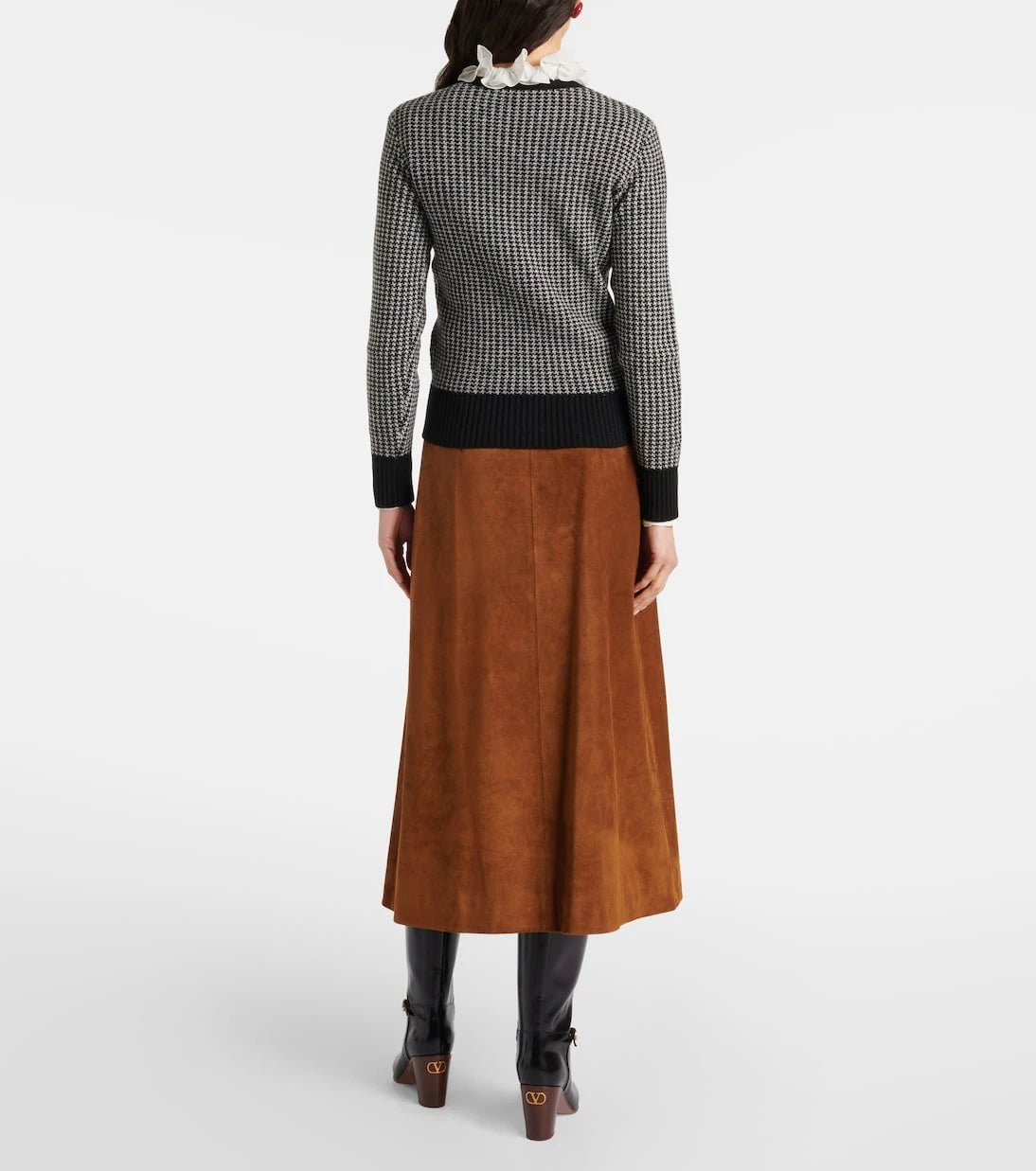 Valentino - Houndstooth virgin wool sweater