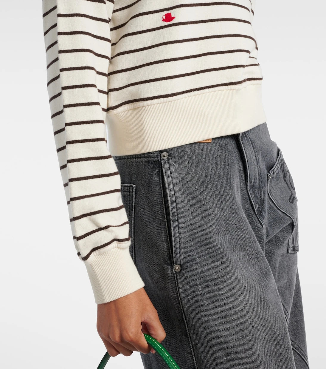 JW Anderson - Cropped striped cotton polo sweater