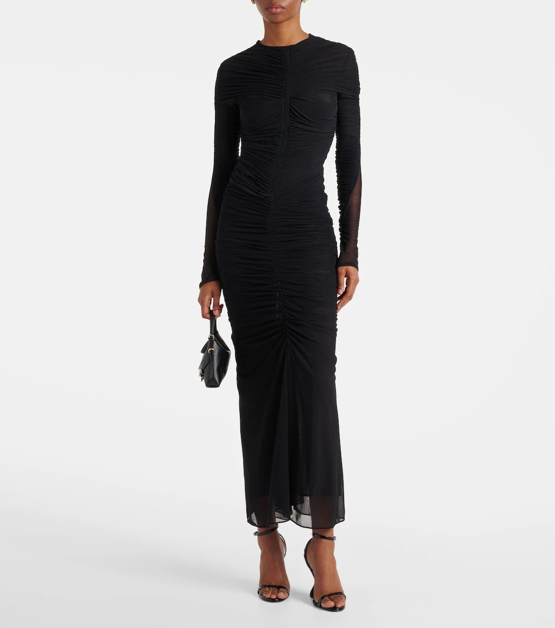 Mugler - Ruched maxi skirt