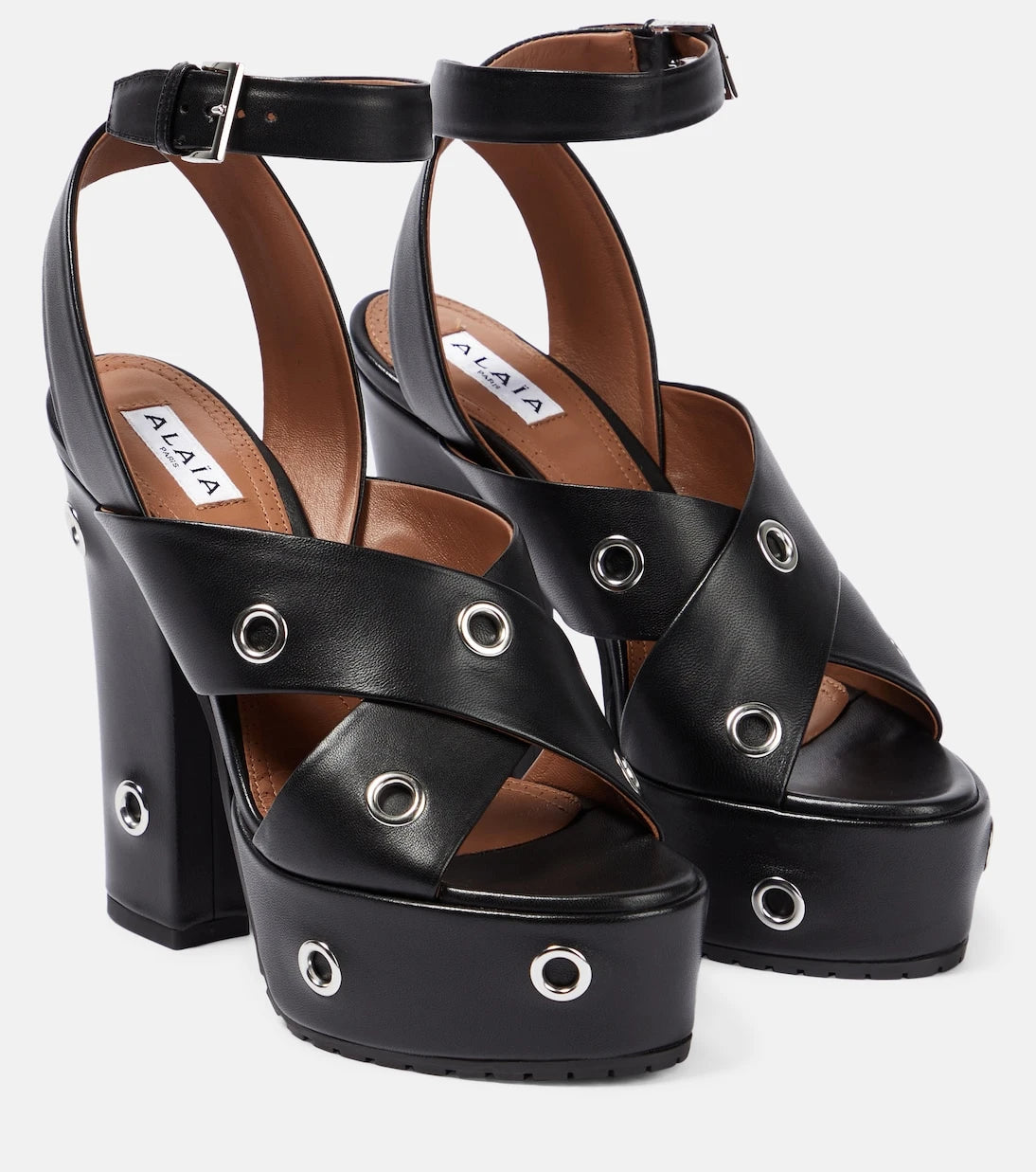 Alaïa - Eyelet-embellished leather sandals