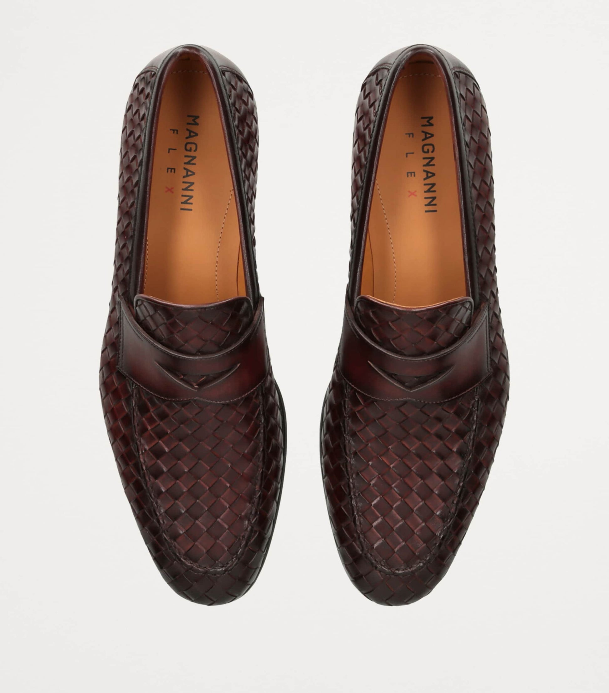 Leather Aston Weave Penny Loafers