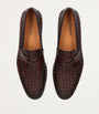 Leather Aston Weave Penny Loafers