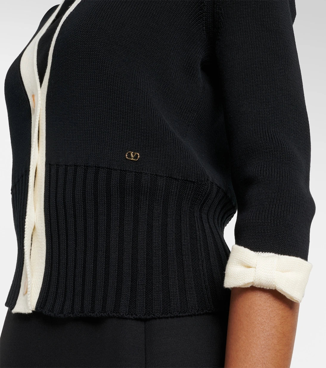 Valentino - Bow-detail cotton cardigan
