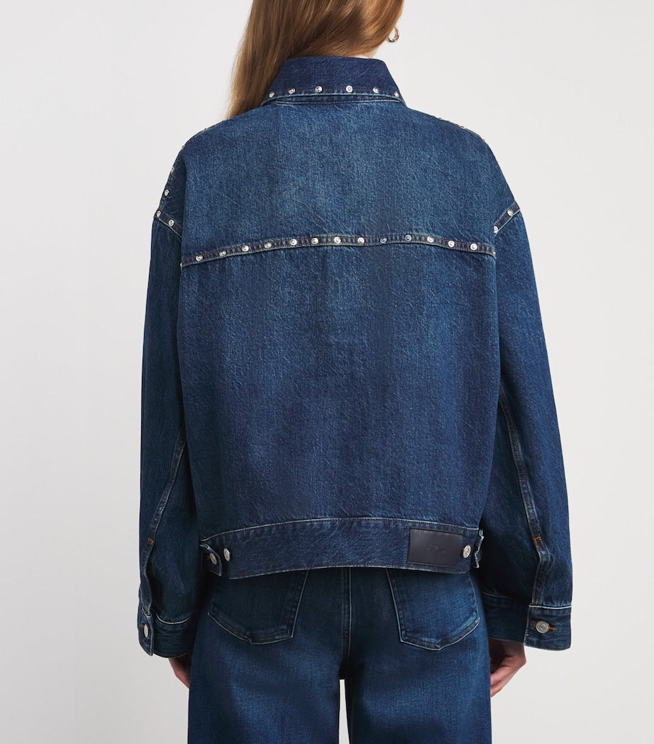 Studded Denim Jacket U71BL LE BLUE