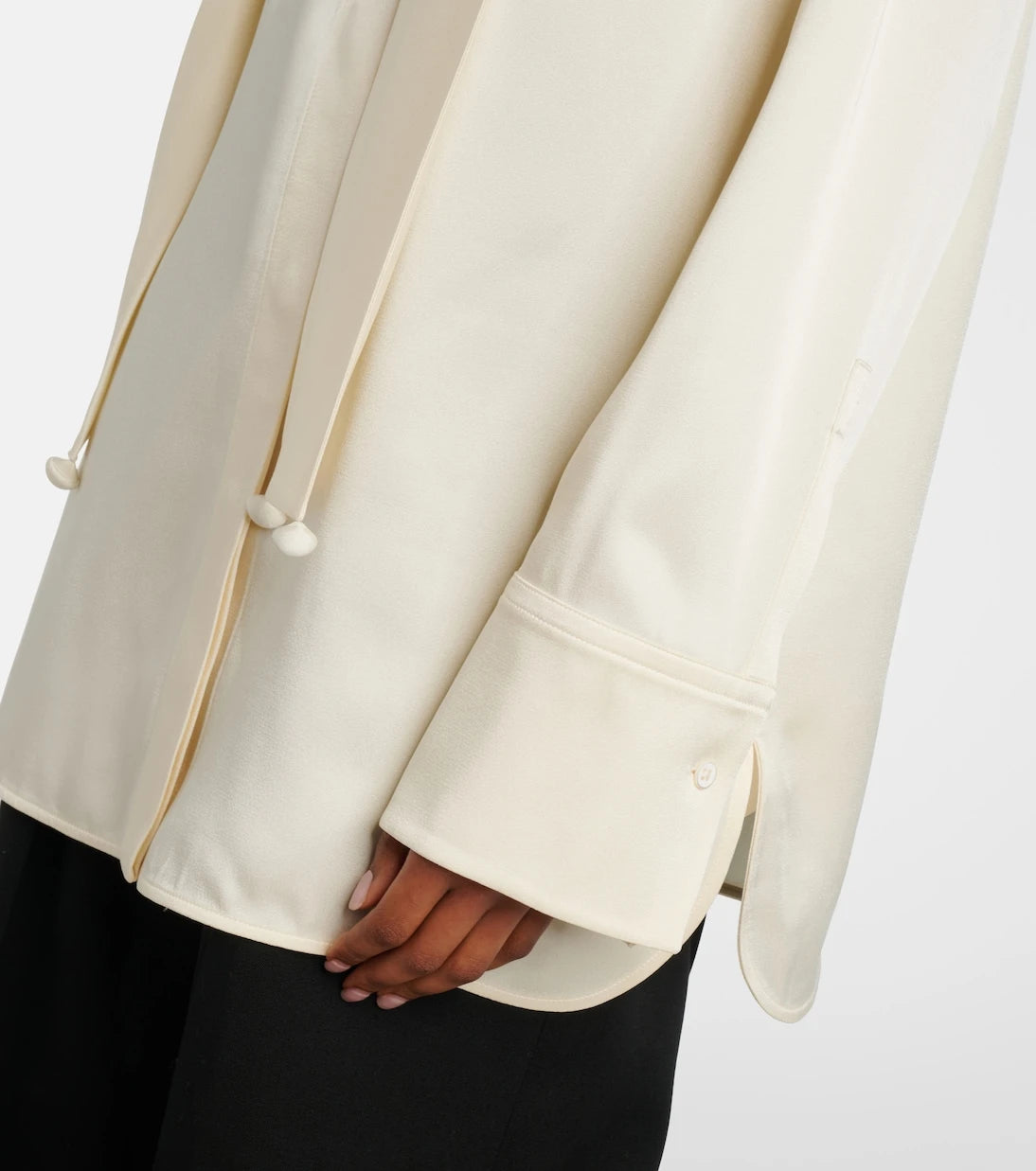 Jil Sander - Scarf-detail satin shirt