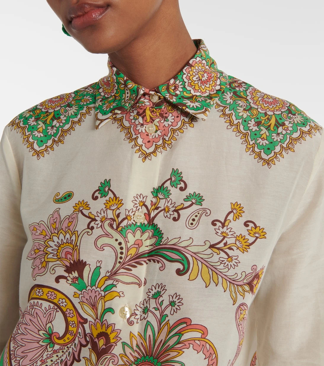 Etro - Printed cotton and silk shirt