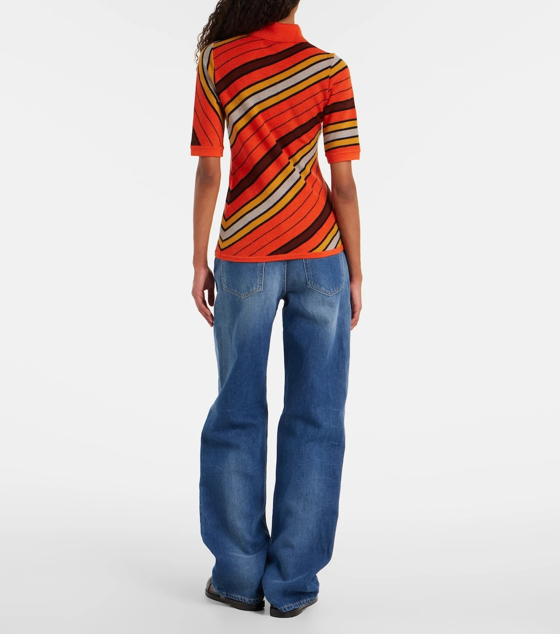 Acne Studios - Ribbed-knit striped wool polo shirt