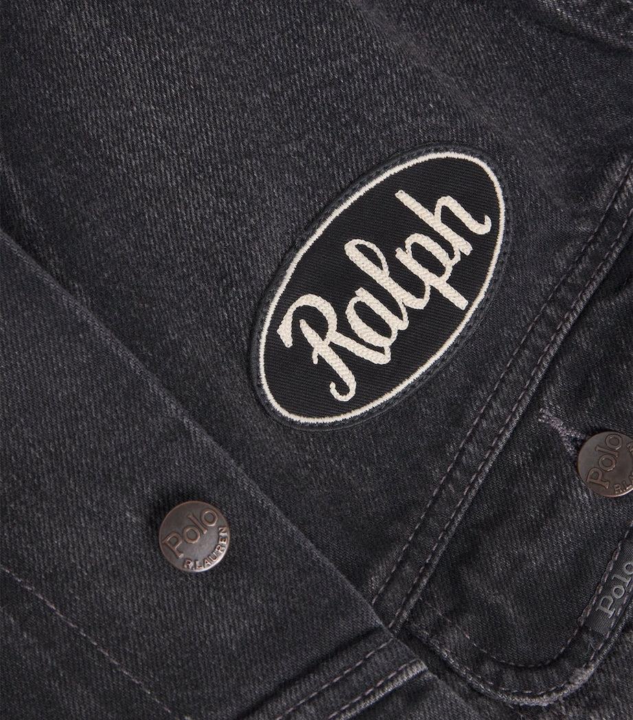 Black Logo Trucker Denim Jacket