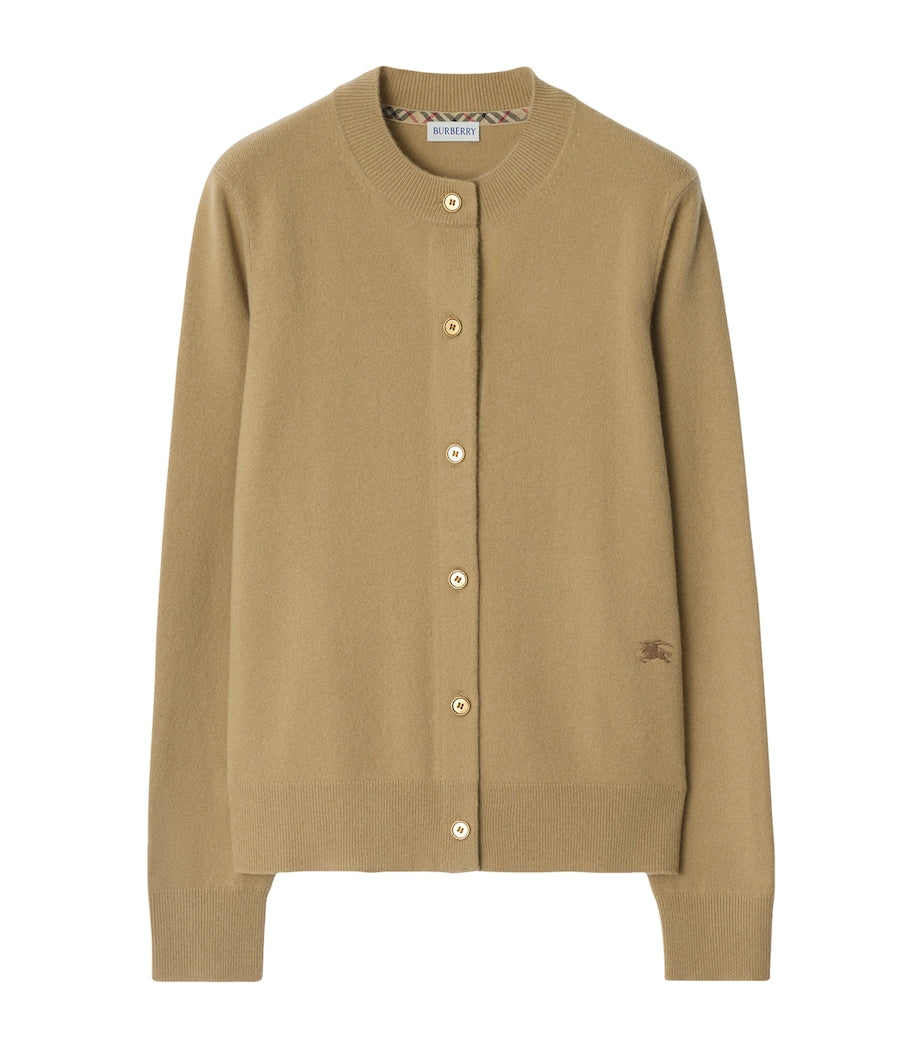 Burberry Beige Cashmere EKD-Embroidered Cardigan