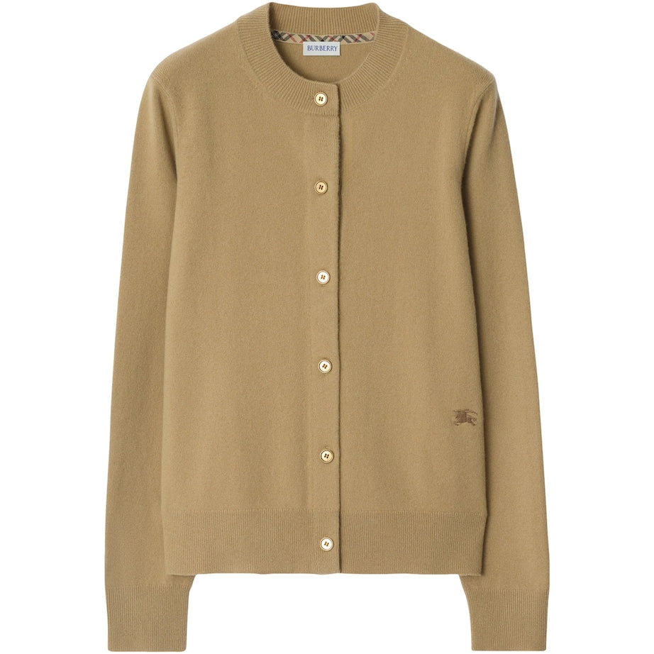 Burberry Beige Cashmere EKD-Embroidered Cardigan