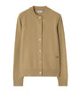 Burberry Beige Cashmere EKD-Embroidered Cardigan