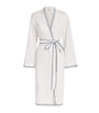 White Linen-Blend Robe