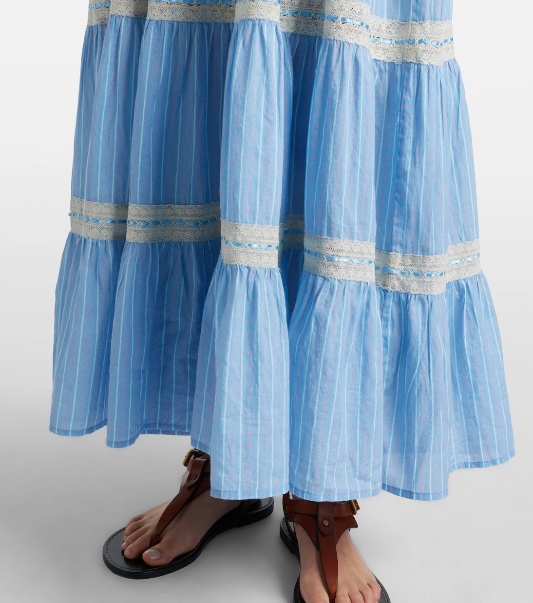 Rixo - Aubrie lace-trimmed cotton midi dress