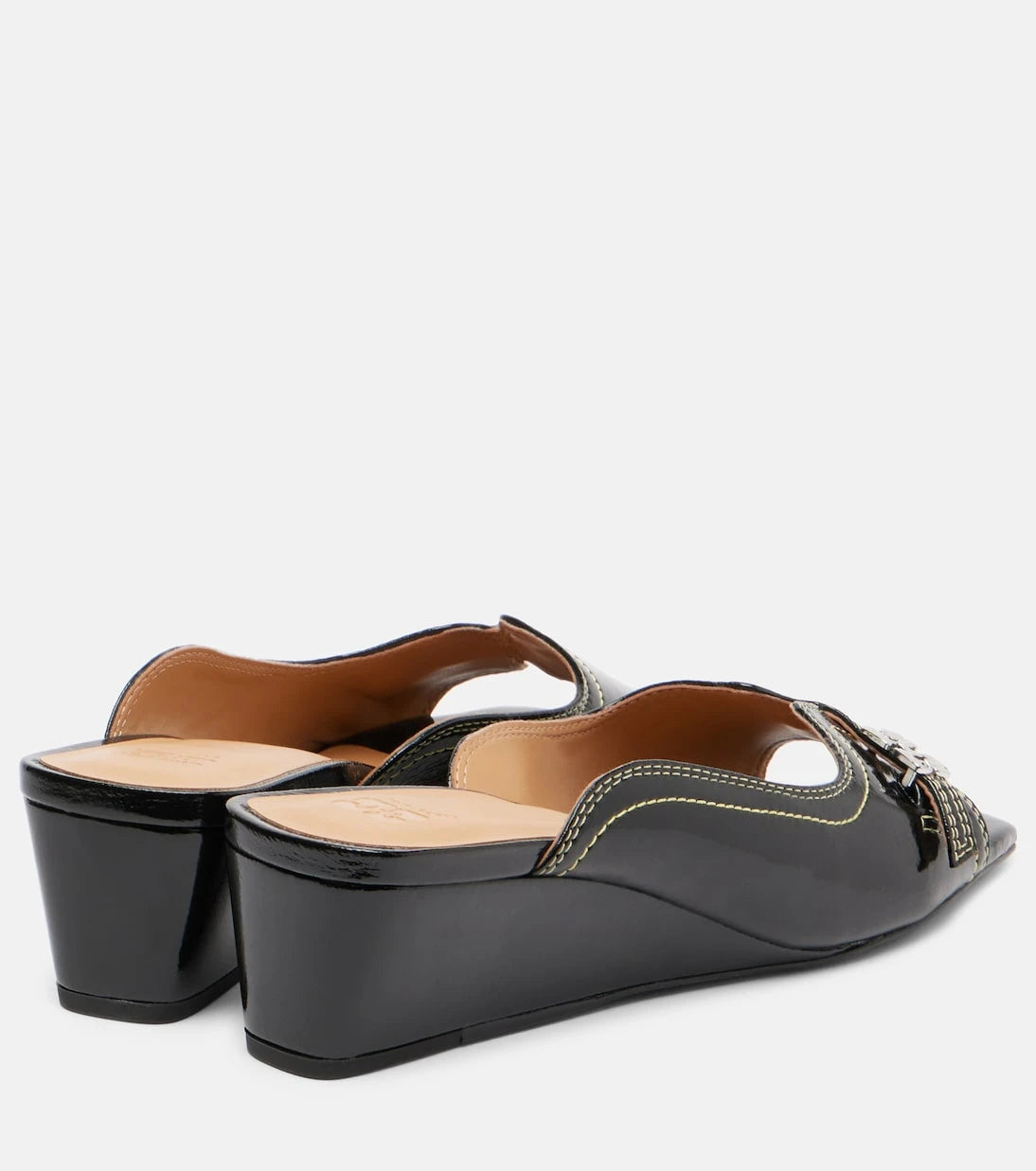Ganni - Butterfly wedge mules