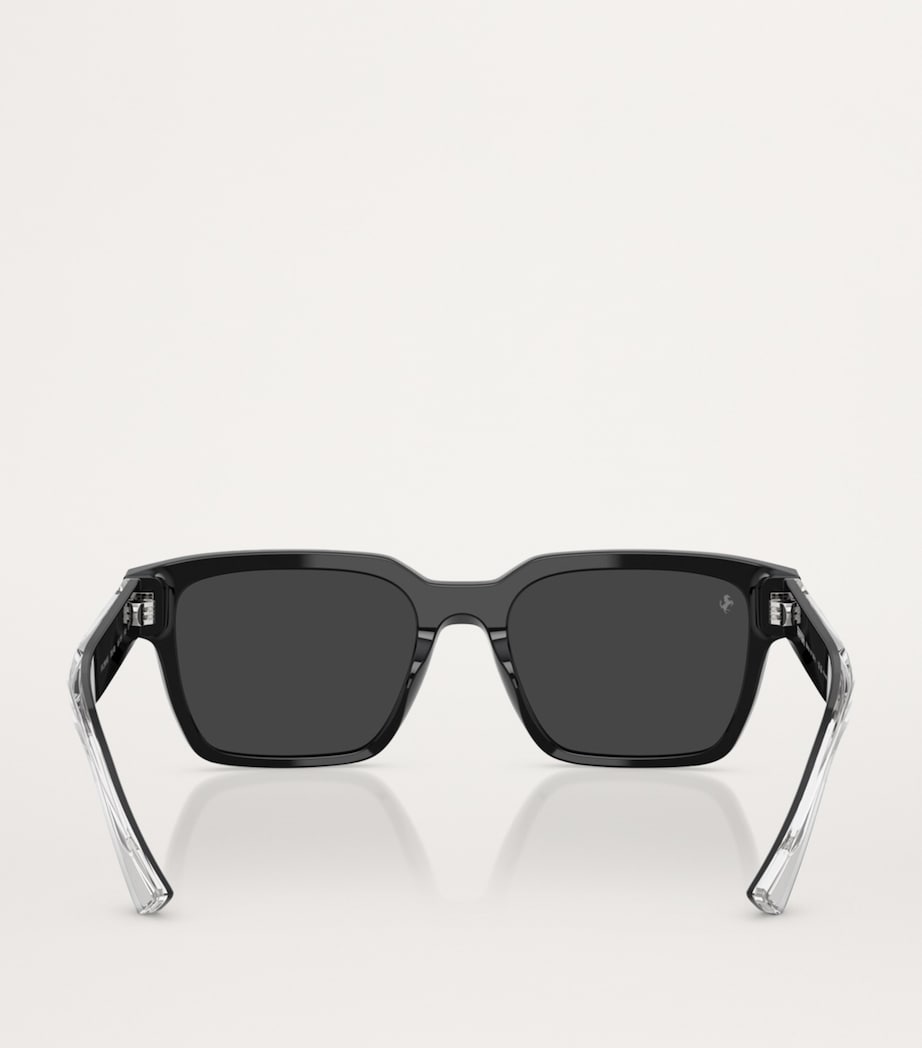 Ferrari Black Acetate Square Polarised Sunglasses