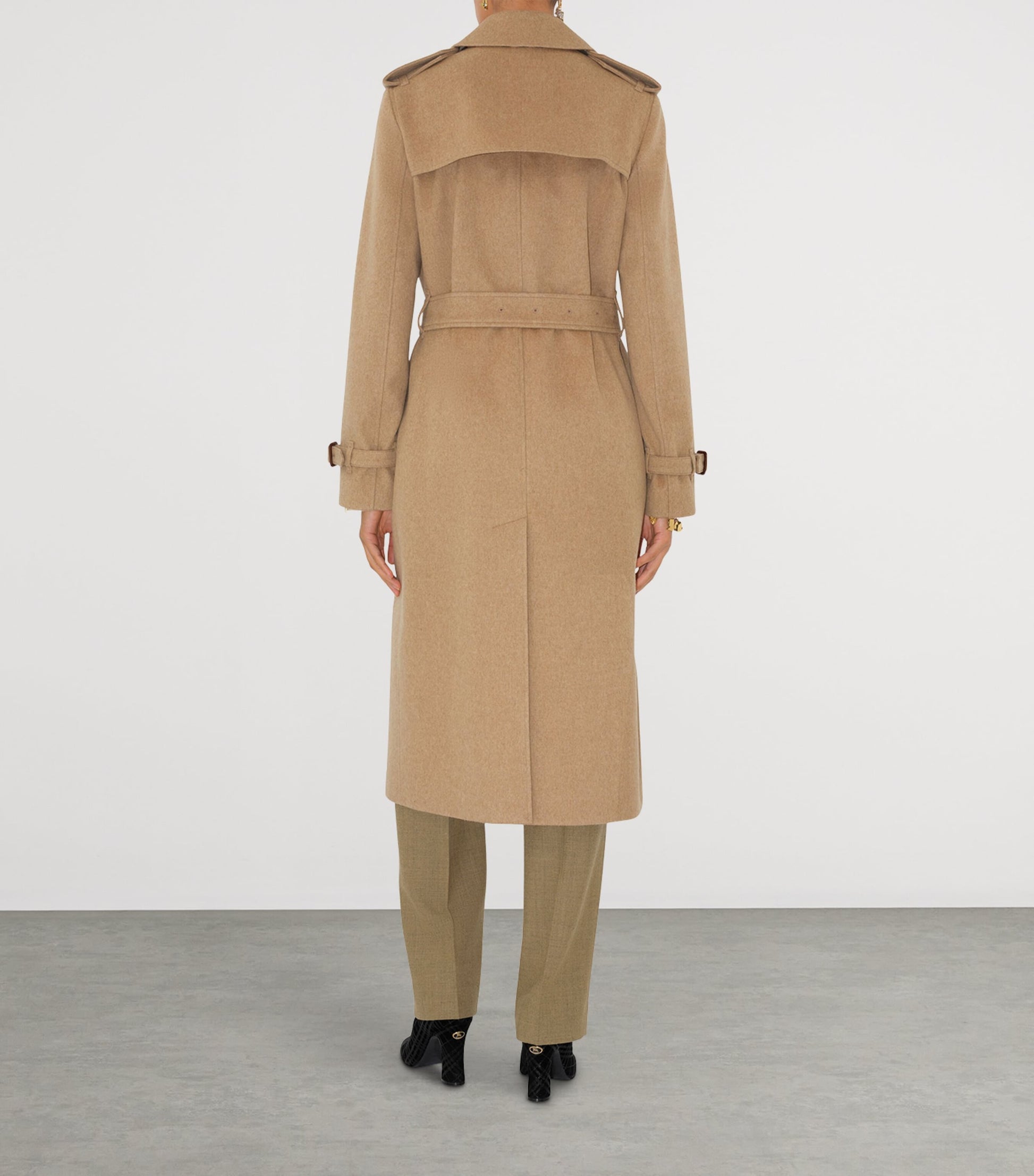 Burberry Beige Cashmere Long Kensington Heritage Trench Coat