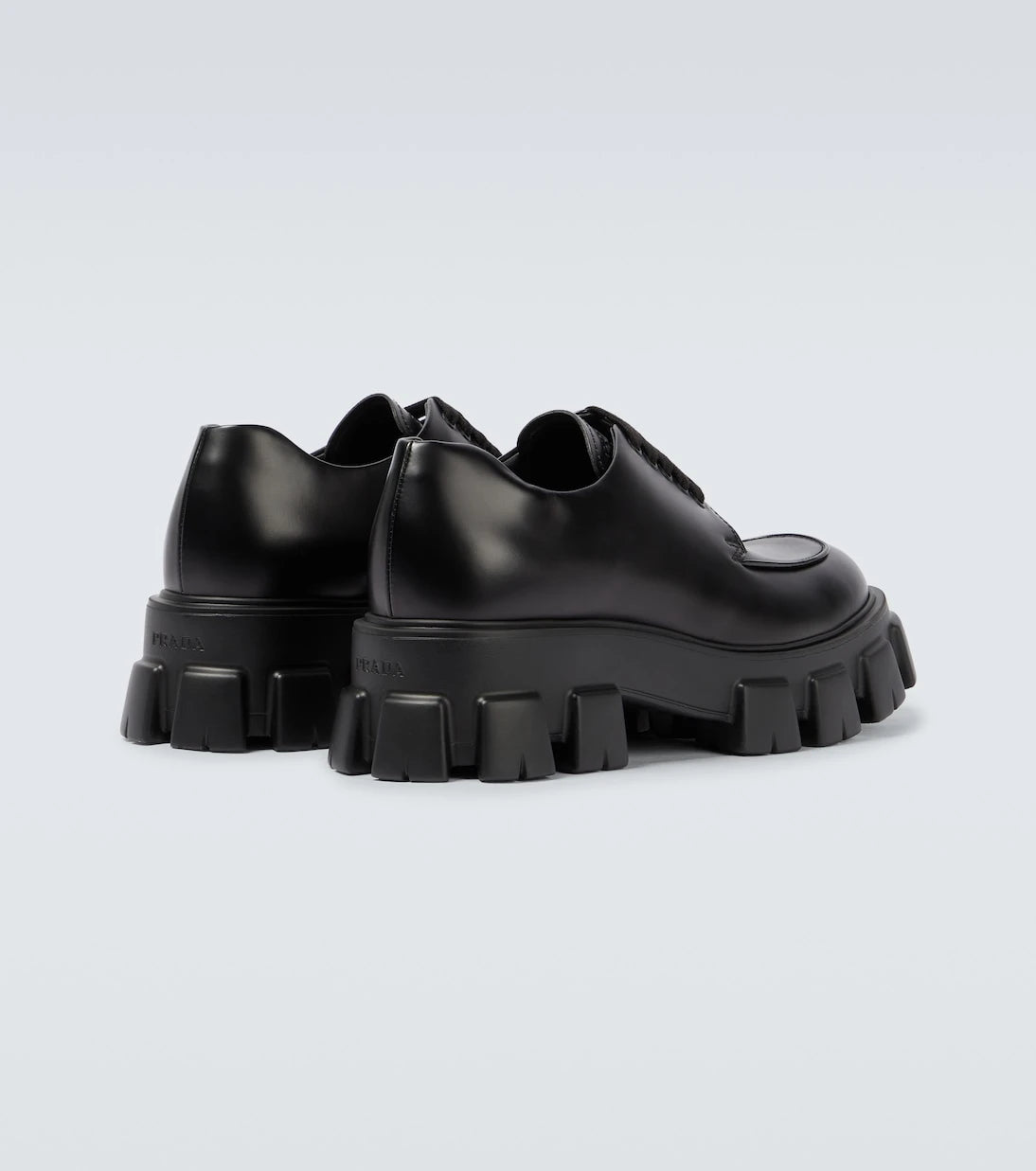 Prada - Monolith brushed leather derby shoes