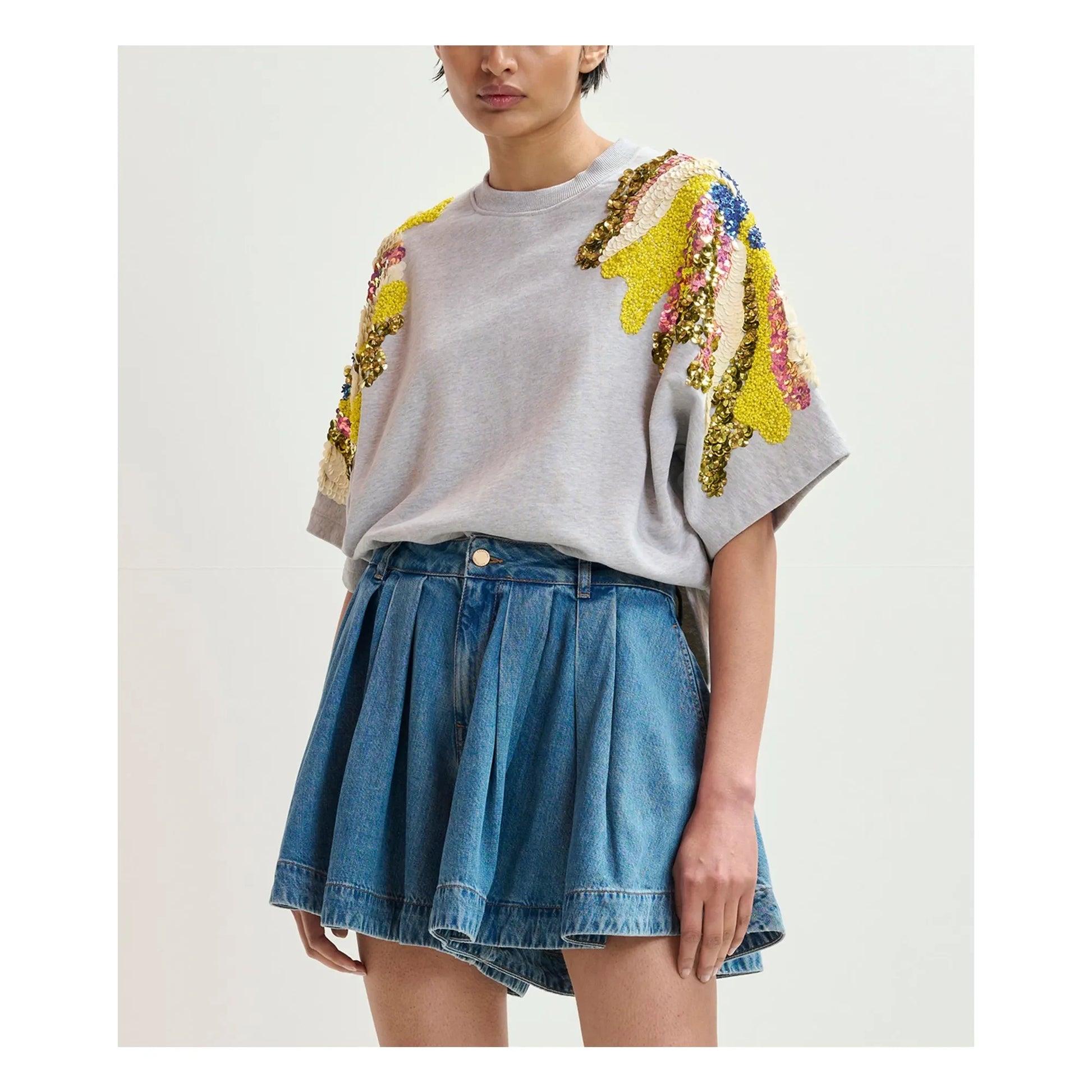 Essentiel Antwerp - Sweat Jadda Cotton Embroidery | Grey