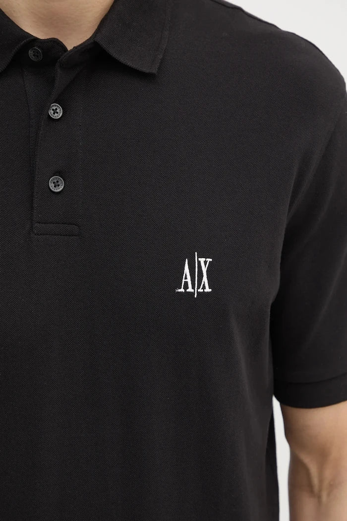 Памучна тениска с яка Armani Exchange