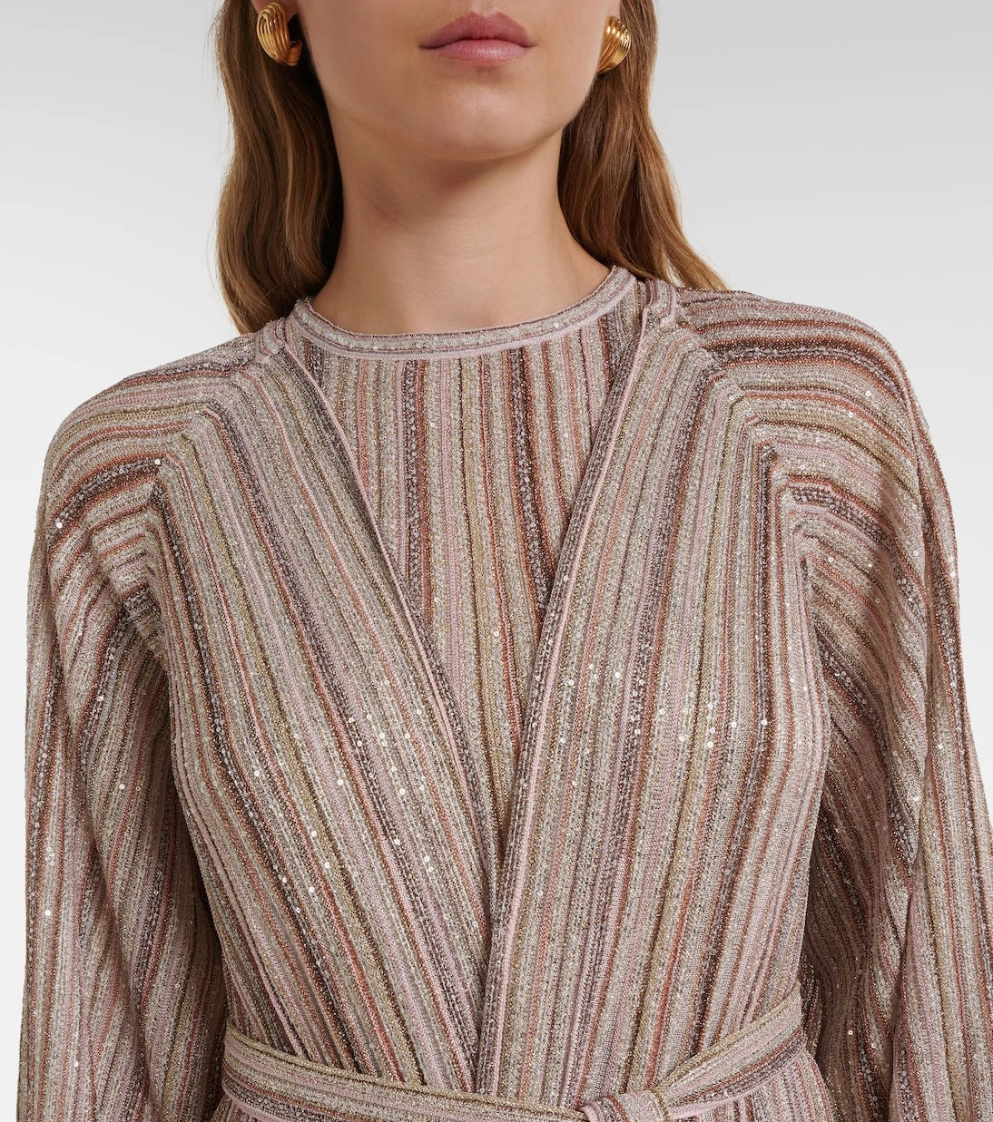 Missoni - Striped lamé wrap cardigan