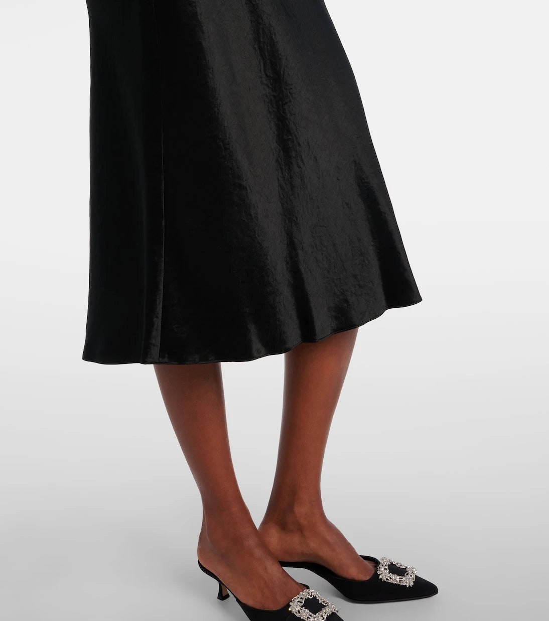 Vince - Satin slip midi skirt